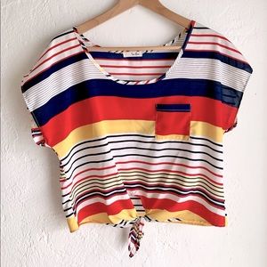 Women’s vintage 80s style striped shirt